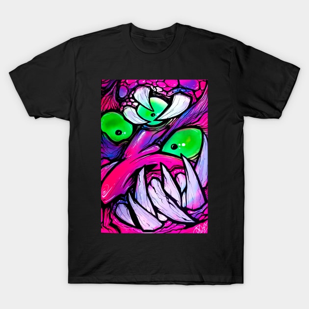 3 eyed graffiti demon T-Shirt by trainwreck911